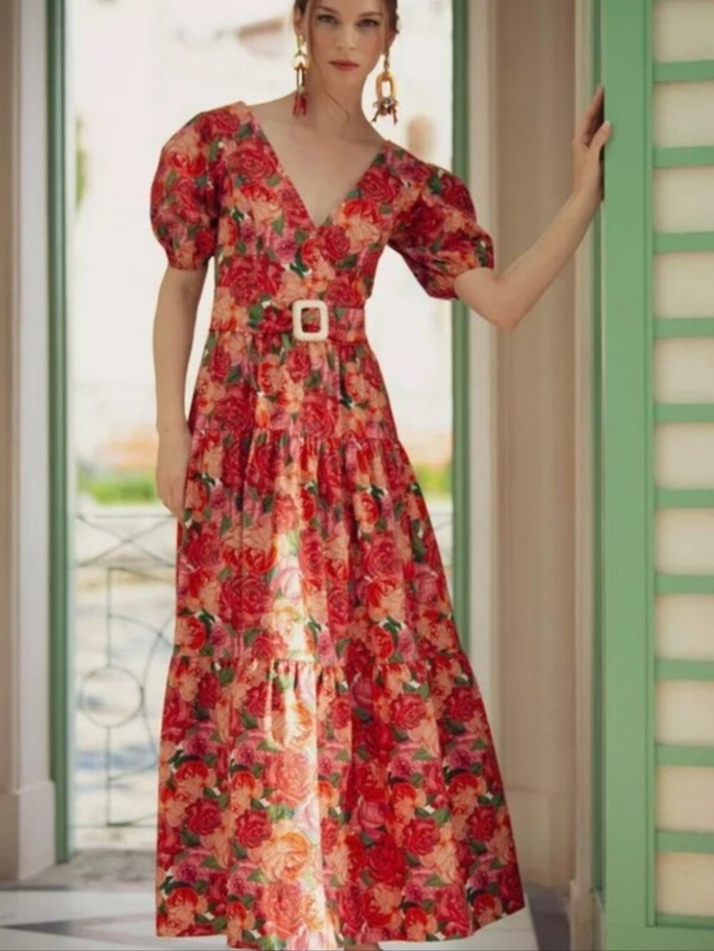 NWT Sachin & Babi Carina Belted Floral Midi Dress
